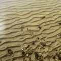 Sand shallow water,ÃÂ waves pattern on sand under the water Royalty Free Stock Photo